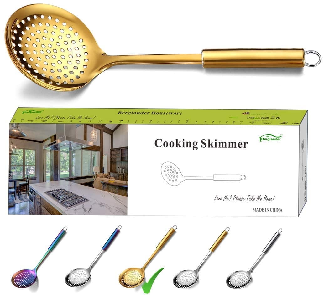 Skimmer 13” Stainless Steel Round Perforated Serving Cooking Kitchen U –  Kitchen & Restaurant Supplies