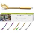thumbnail image 1 of ReaNea Gold Pasta Spoon, Stainless Steel Pasta Spaghetti Server, Noddle Fork, 1 of 7