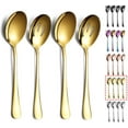thumbnail image 1 of ReaNea Gold Serving Spoons 4 Pieces Include 2 Serving Spoon And 2 Slotted Spoon Stainless Steel Serving Set, 1 of 7