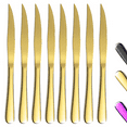 thumbnail image 1 of ReaNea Gold Steak Knives Set, Serrated Knife, Stainless Steel Sharp Dinner Knife, 1 of 8