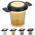 thumbnail image 1 of ReaNea Gold Tea Infuser, Stainless Steel Tea Strainer, Fine Mesh Tea Filters with Double Handles, 1 of 9