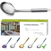 ReaNea Kitchen Skimmer, Stainless Steel Strainer Spoon, Metal Slotted Cooking Skimmer for Cooking