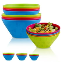 ReaNea Plastic Bowls Set 12 Piece,Unbreakable Reusable Light Weight Bowl for Cereal, Noodle, Soup, Pasta, Ramen, Ice Cream, Fruit(Mixed Color)