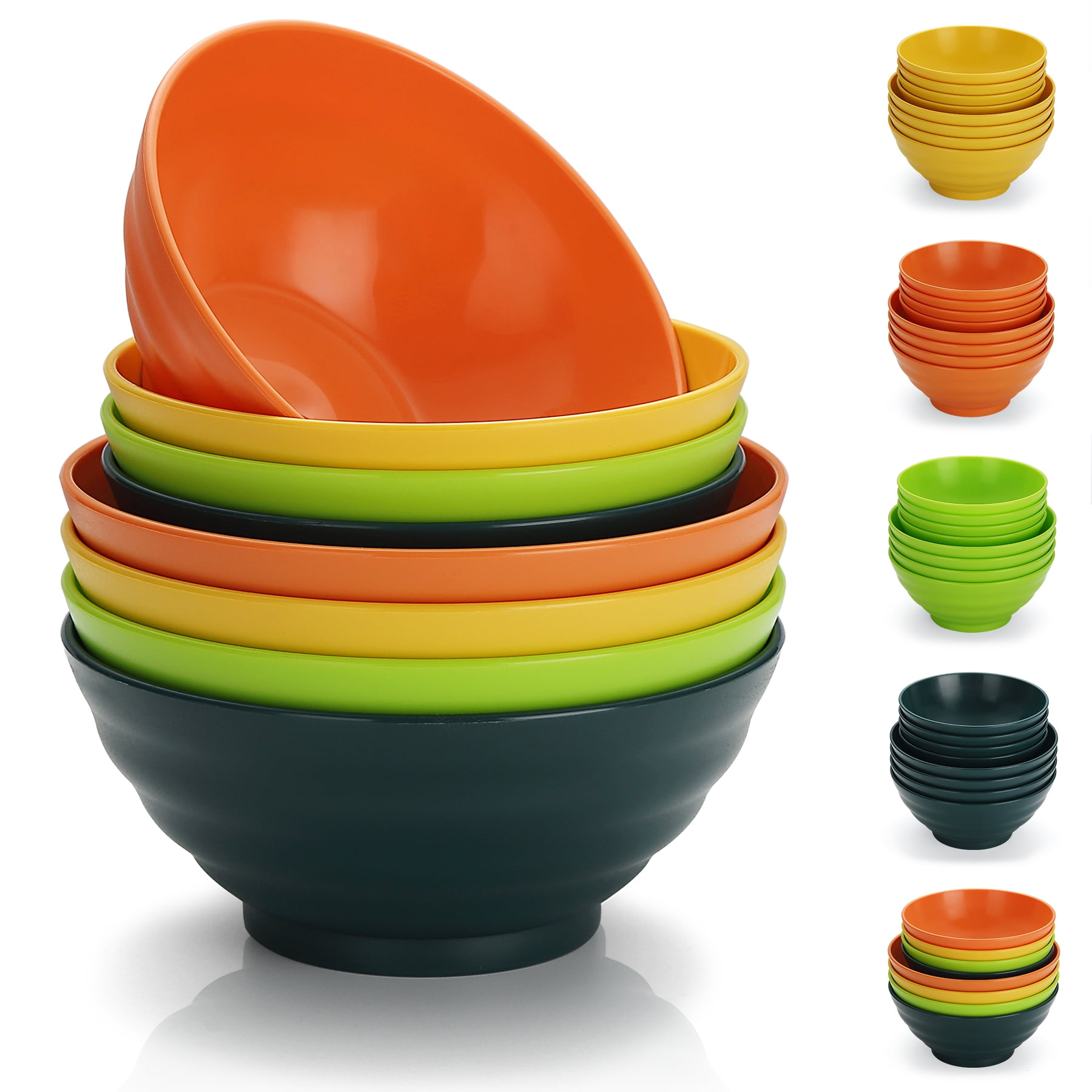 Mainstays Eco-Friendly Recycled Plastic Serve Bowl Set - Black - 4 Pieces