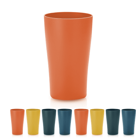 ReaNea Plastic Cups Reusable 8 Pieces, Unbreakable Water Drinking Cup, Tumblers for Indoor Outdoor Travel Bathroom Light Weight Easy To Carry