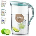 thumbnail image 1 of ReaNea Plastic Water Pitcher with Lid 71 oz, Great for Juice, Milk, Beverage Cold Tea, Iced Tea (Blue), 1 of 9