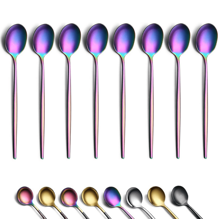 ReaNea Teaspoons 5.5 Set of 8 Stainless Steel Tea Spoons Silverware, Small  Dessert Tea Spoon 
