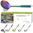 thumbnail image 1 of ReaNea Rainbow Kitchen Skimmer, Stainless Steel Colorful Cooking Strainer, Metal Slotted Spoons for Cooking, 1 of 8