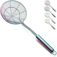thumbnail image 1 of ReaNea Rainbow Kitchen Strainer Spider Skimmer Spoon for Cooking, Stainless Steel Pasta Tomato Food Strainer Ladle for Frying, 1 of 8