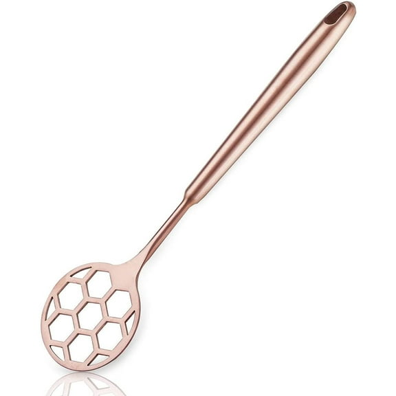 ReaNea Rose Gold Dough Whisk, Sturdy Football Shape Stainless Steel Flat Whisks for Cooking and Baking, Easy to Clean