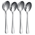 thumbnail image 1 of ReaNea Serving Spoons 4 Pieces, 2 Serving Spoon 2 Slotted Spoons, Stainless Steel Serving Utensils Set, 1 of 8