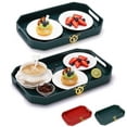 thumbnail image 1 of ReaNea Serving Tray with Handles Set of 2 Plastic Stackable Food Trays (Green ), 1 of 9