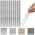 thumbnail image 1 of ReaNea Silver 10 Pairs of Reusable Chopsticks, Stainless Steel Metal Chopsticks, Japanese Chinese Korean Chopsticks 8.9 Inch, 1 of 8