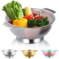 thumbnail image 1 of ReaNea Silver Colander 5 Quart, Stainless Steel Draining Bowl,Mesh Strainer For Kitchen and Dishwasher Safe, 1 of 7