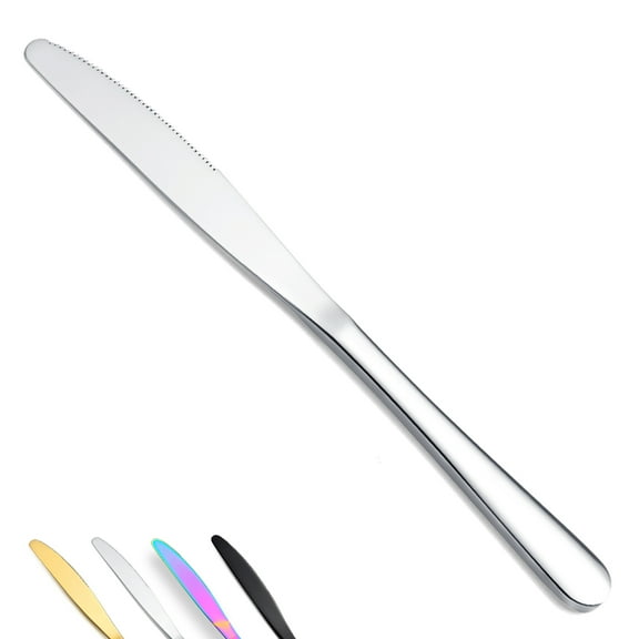 ReaNea Silver Dinner Knives Set of 8 Stainless Steel Butter Table Knives