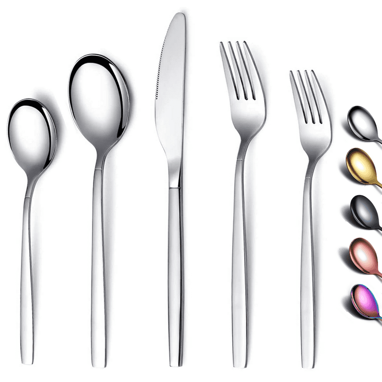 ReaNea 20 Pieces Silverware Set Stainless Steel Flatware Set, Spoons and  Forks Cutlery Set Service for 4