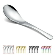 ReaNea Rainbow Soup Spoons 6 Pieces, Stainless Steel Asian Soup Spoon Set