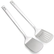 ReaNea Spatulas Set, Stainless Steel Solid Turner and Slotted Turner, Kitchen Spatulas Pack of 2