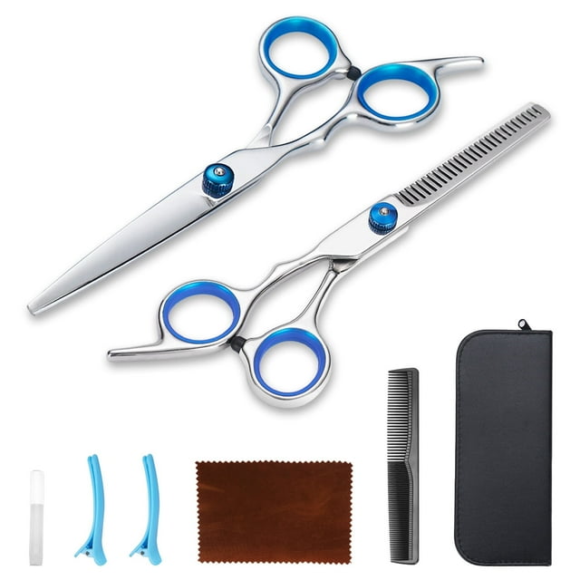 ReaNea Stainless Steel Professional Home Hair Cutting Kit with Comb and Case for Men and Women
