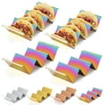 thumbnail image 1 of ReaNea Taco Holder 4 Packs Stainless Steel Taco Stand Rack With Handles（Rainbow）, 1 of 9