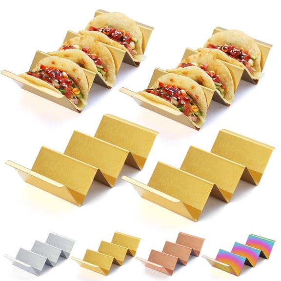 ReaNea Taco Holder 4 Packs Stainless Steel Taco Stand Rack With Handles