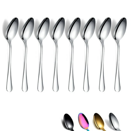 ReaNea Teaspoons 5.5" Set of 8 Stainless Steel Tea Spoons Silverware, Small Dessert Tea Spoon