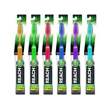Reach Crystal Clean Firm Adult Toothbrush, 1 Each, Colors May Vary, 6 Piece