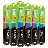 Reach, Crystal Clean Toothbrush, TSF6 Medium Bristles, 6pk - Walmart.com
