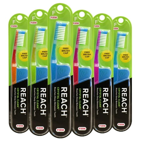 Reach Crystal Clean Toothbrush, TSF6 Medium Bristles, 1 Count, Pack of 6