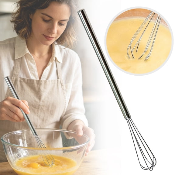 Reach Deep Jars Easier With SomWiBe Small Whisk, 304 Stainless Steel Mini Whisk for Cooking, 10.2 In
