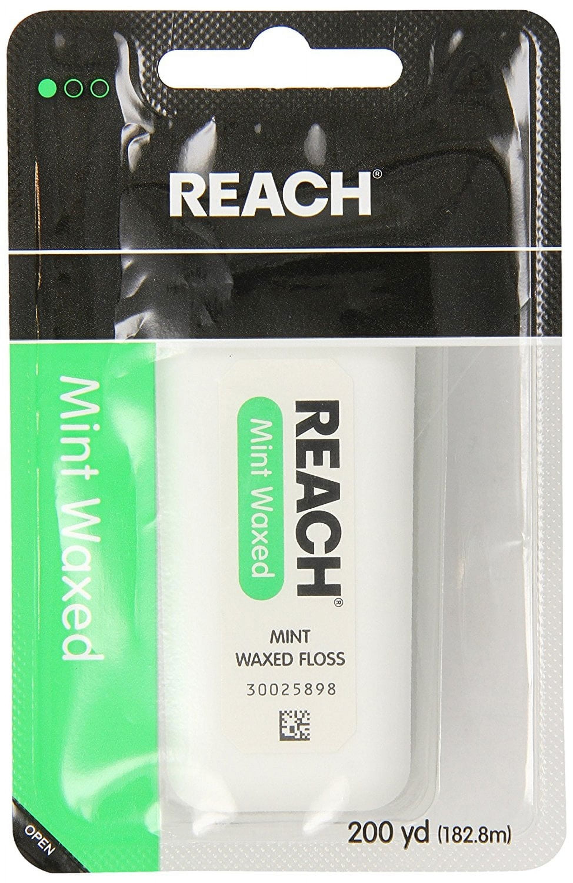 Reach Dental Floss, Waxed, Mint, 200 Yard  (Pack of 4)