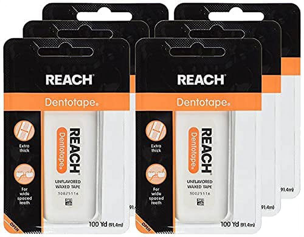 Reach Dentotape Waxed Dental Floss with Extra Wide Cleaning Surface for