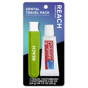 Reach  Dental Travel Pack with Travel Toothbrush & Travel-Sized Toothpaste, TSA Compliant