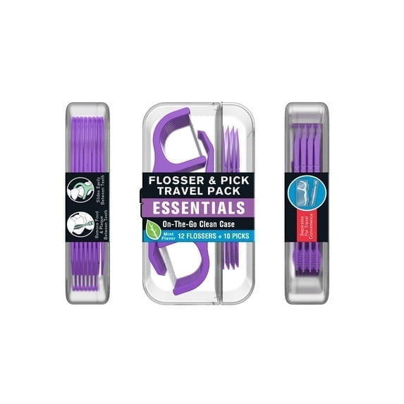 Reach Flossers and Floss Picks Travel Pack, On-The-Go Case, 12 Mint Flossers, 10 Floss Picks ( 2 Pack )