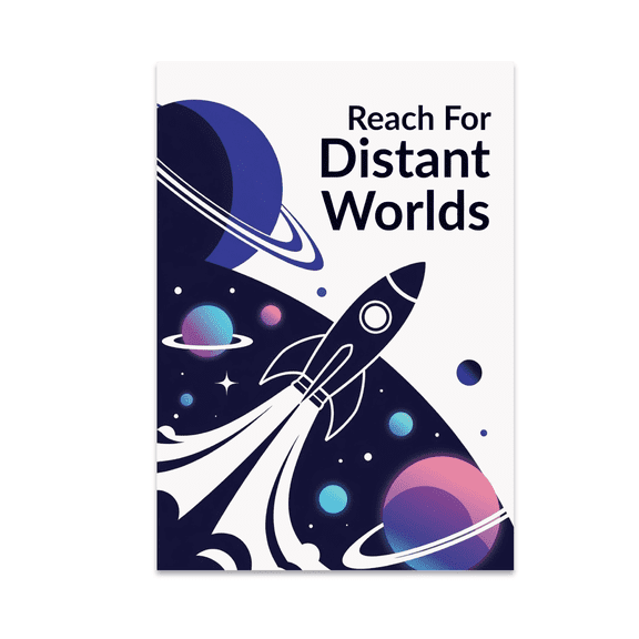 Reach For Distant Worlds Space Exploration Art - Dreamers - 13x19 Poster Print