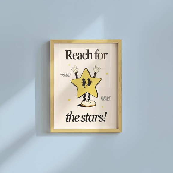 Reach For The Stars Wall Art Classroom Decor Living Room Bedroom Office