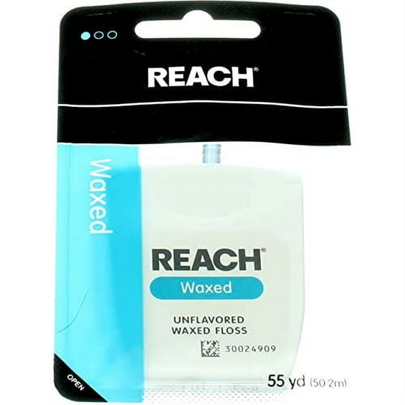 Reach Unflavored Waxed Dental Floss, 55 yds, Pack of 10
