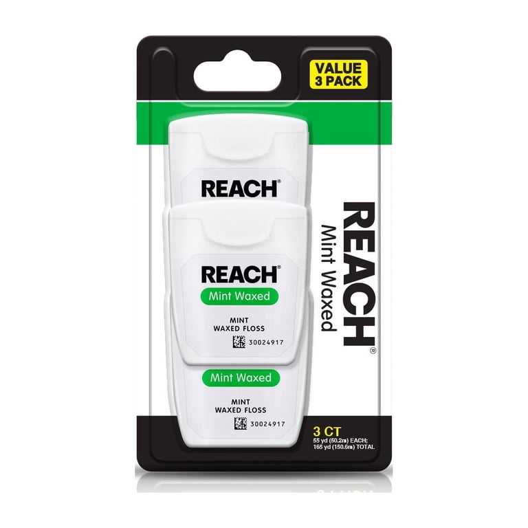 Reach, Reach Value 3 Pack Mint Waxed Floss, 55YD, ADA Accepted