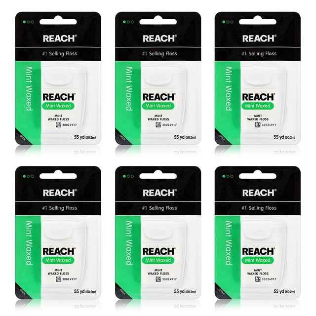 Reach Waxed AF08 Dental Floss Bundle Effective Plaque Removal, Extra