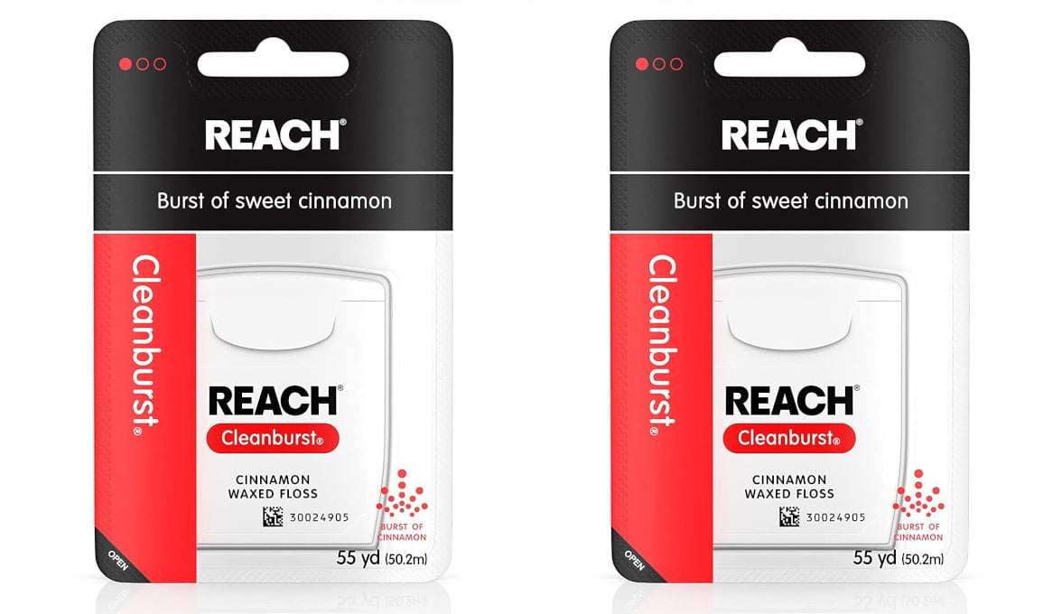 Reach Waxed Dental Floss Cinnamon Clean Burst 55 Yards, 1 Ea, 2 Pack