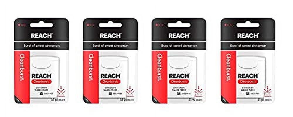 Reach Waxed Dental Floss, Cleanburst Cinnamon, 1 Count (Pack of 4)