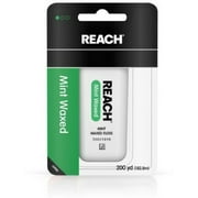 Reach Waxed Dental Floss for Plaque and Food Removal, Mint Flavor, 200 Yards, 1 Ct (Pack of 6)
