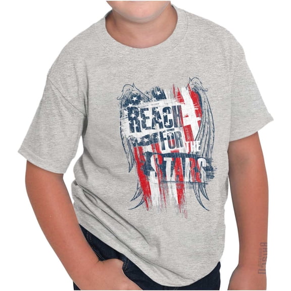 Reach for the Stars American Pride Crewneck T Shirts Boy Girl Teen Brisco Brands M