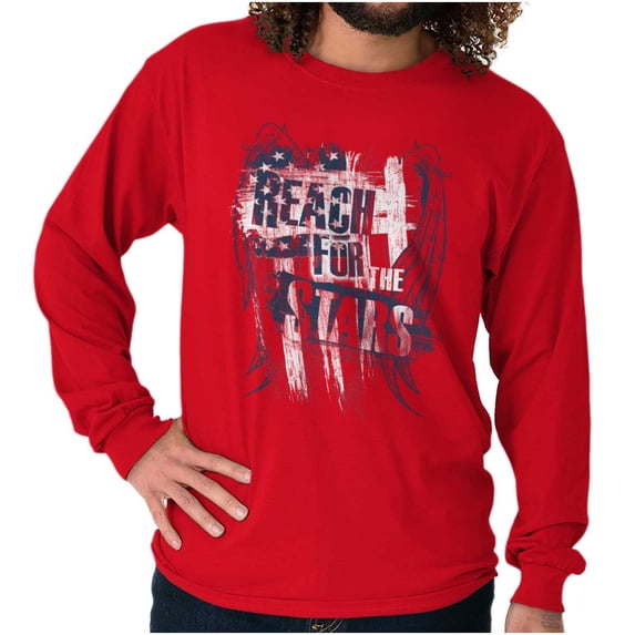 Reach for the Stars American Pride Long Sleeve TShirt Men Women Brisco Brands S