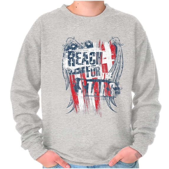 Reach for the Stars American Pride Sweatshirt for Men or Women Brisco Brands L
