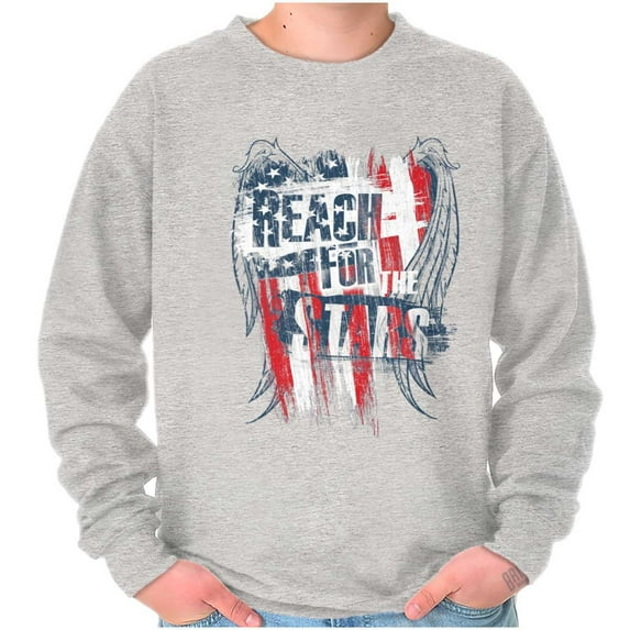 Reach for the Stars American Pride Unisex Plus Fleece Graphic Sweatshirt Brisco Brands 2X
