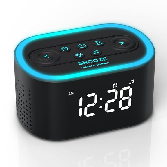 Reacher Digital Alarm Clock & White Noise Sound Machine, 21 Soothing Sounds, 7 Wake Up Sounds, 8 Night Lights, 32-Level Volume, 9 Sleep Timer, Memory Function for Adult, Kid, Bedside, Bedroom