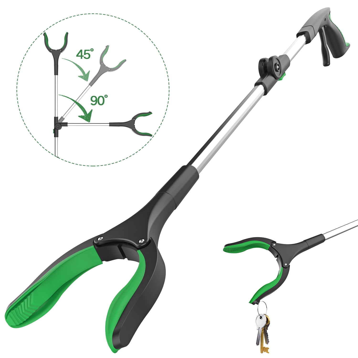 Reacher Grabber Tool, ORFELD Lightweight Handy Trash Claw Grabber Reaching  Assist Pick up Tool Green 