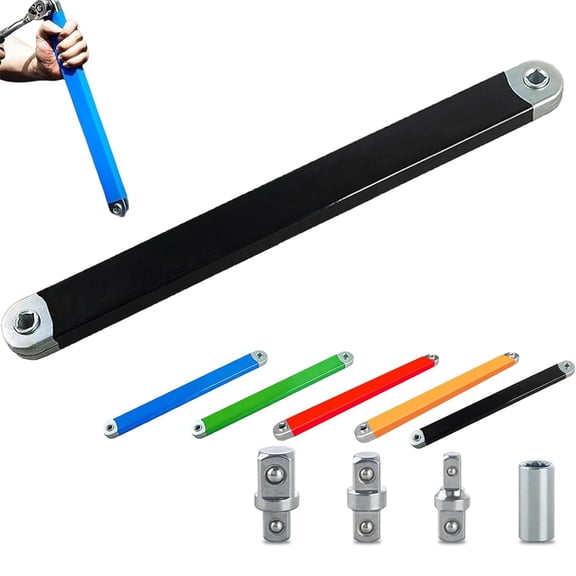 Reaches The Bolt Nothing Else Can 15.4 Inch Offset Ratchet Extension Wrench, Universal Socket Adapter for Tight Space Automotive Repair, Garage and DIY Tool