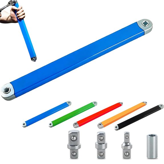 Reaches The Bolt Nothing Else Can 15.4 Inch Offset Ratchet Extension Wrench, Universal Socket Adapter for Tight Space Automotive Repair, Garage and DIY Tool